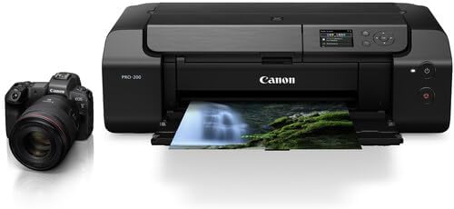 Canon PIXMA PRO-200 Wireless Inkjet Photo Printer | 13x19 Borderless Printing | 8-Color Dye Ink | Fast A3+ Output | Compact for Photographers & Artists (4280C002) + Printer Cable + Ethernet Cable