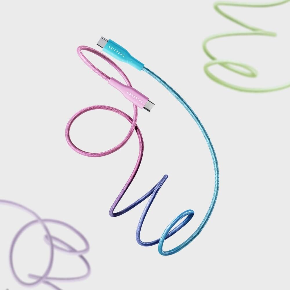 CASETiFY Powerthru USB-C to USB-C Cable (2m/6.6ft) - Cotton Candy
