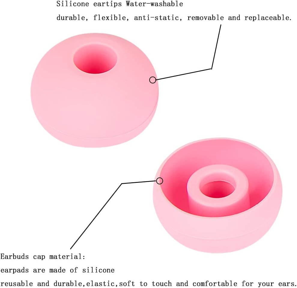 4 Pairs Silicone Earbud Tips Replacement Earbuds Cap Ear Tips Compatible with Powerbeats 1/2/3 Wireless Beats by Dre Headphones,(Pink)