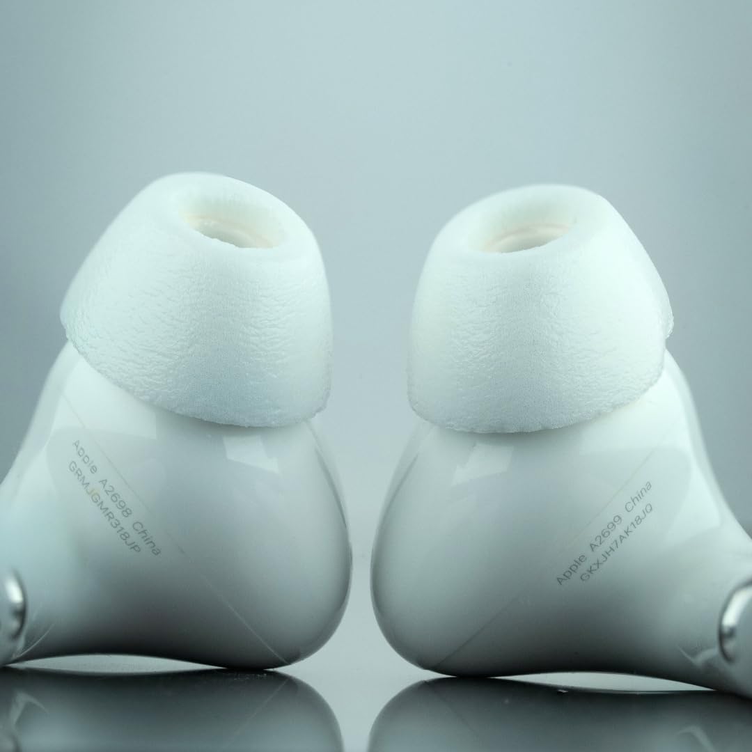 Comply TrueGrip MAX | Premium Memory Foam Replacement Earbud Tips for Apple AirPods Pro 1 & 2 | Long Lasting Comfort, Extreme Durability, Secure Fit, Superior Noise Isolation| White (Small) (3 Pairs)