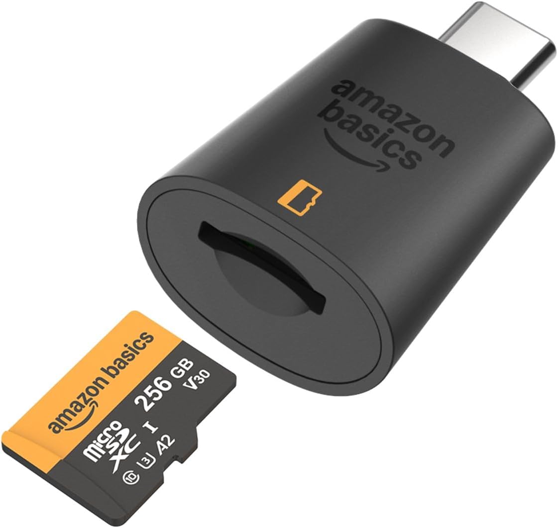 Amazon Basics 256GB microSDXC Card with Adapter, Read Speed Up to 200MB/s, 1-Pack