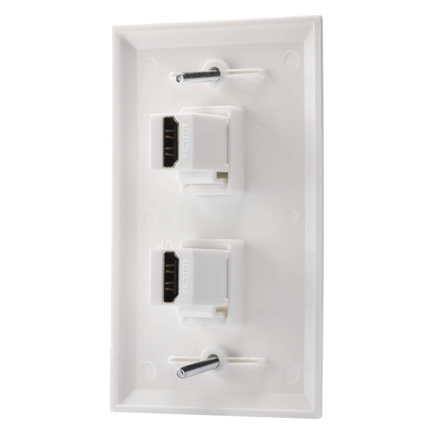 2 Port HDMI Female to Female Wall Plate in White (HDMI 2 Port)
