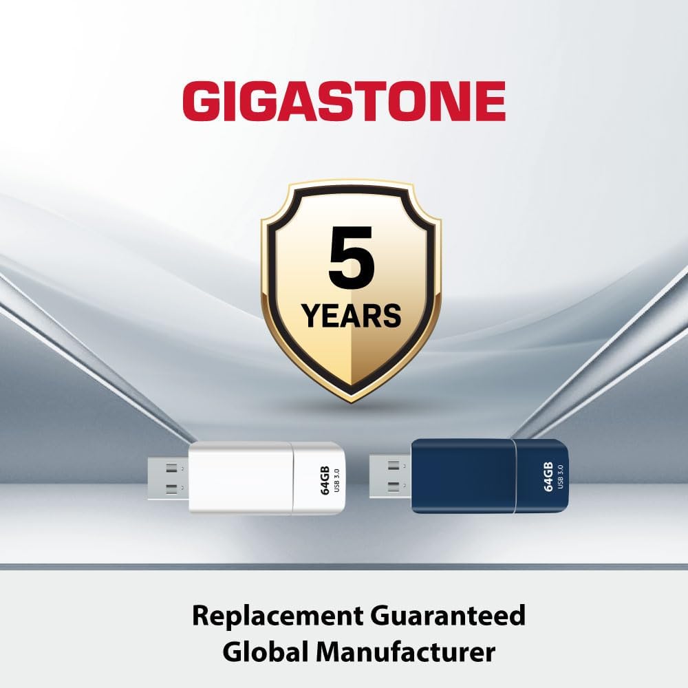 GIGASTONE 64GB Flash Drive (100 Pack) Z60NB USB 3.2 Gen 1, Ultra Fast, Retractable Capless Slider Design, Data Storage, Backup for PC/Mac/TV/Car Audio, USB 2.0/3.0/3.1 Compatible (Random Color)