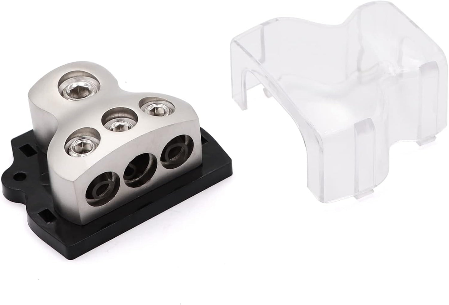 3 Way Power Distribution Block 1x 0 Gauge in 3X 4 Gauge Out Amp Power Distribution Ground Distributor Connecting Block for Car Amplifier Audio Splitter,2Pcs