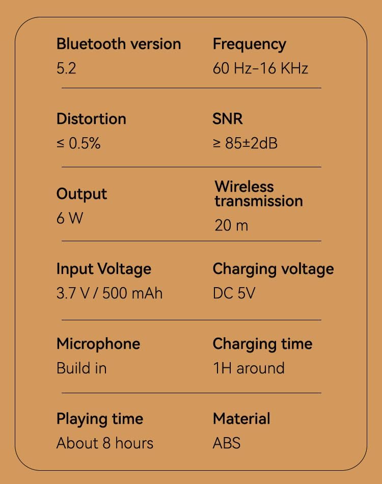 Aura-Sync Surround TWS/RGB-Color Speaker, Small, Brown