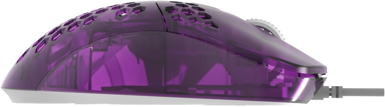 G-Wolves Hati HTM/HT-M Medium 56g Ultra Lightweight Honeycomb Wired Gaming Mouse, PixArt 3389 Sensor 16000 DPI, 6 Programmable Buttons, Low Latency, for PC/Mac (Violet)