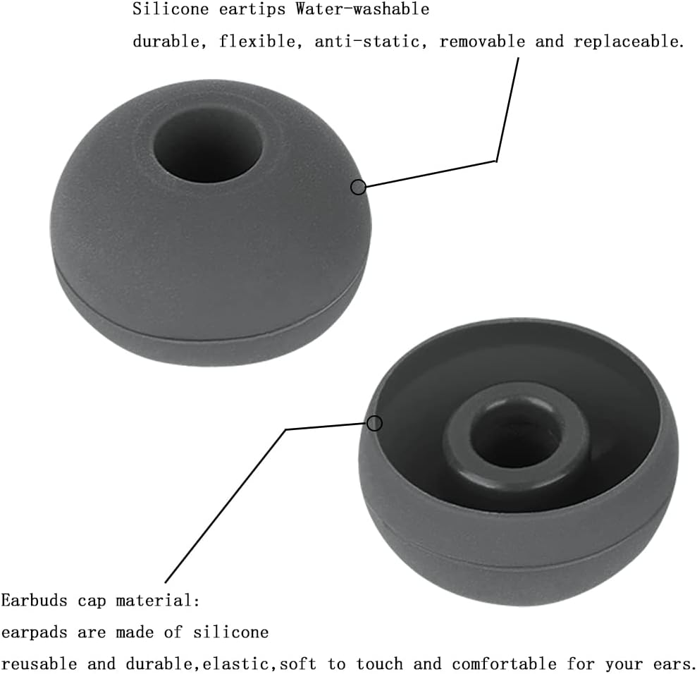 4 Pairs Silicone Ear Tips Earbuds Replacement Tips Earbuds Cap Eartips Tips Compatible with Powerbeats 1/2/3 Wireless Beats by Dre Headphones