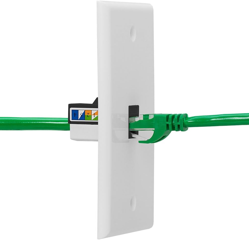 Cmple - Cat6 Keystone Jack Insert Punch Down RJ45 Connectors RJ45 90 Degree Female for Wall Plates, Patch Panels, Patch Cables, Ethernet Cables - Black