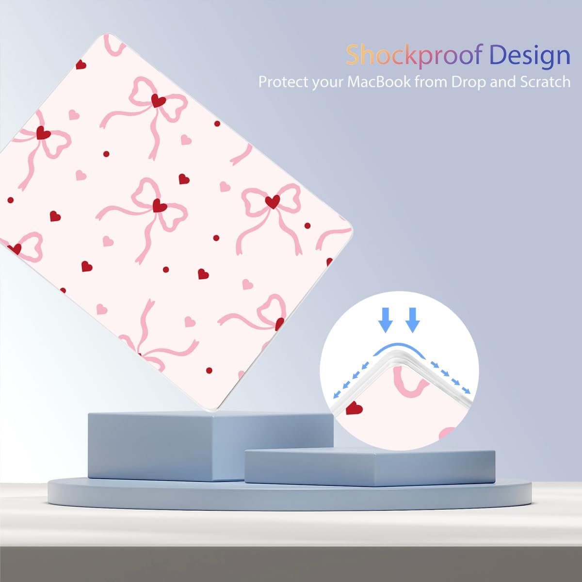 Teryeefi Compatible with MacBook Air 13 inch Case 2025-2022 M4 A3240 M3 A3113 M2 A2681, Plastic Garden Flowers Hard Shell&Keyboard Cover&Screen Film for MacBook Air 13.6 inch, Elegant Pink Bows A011