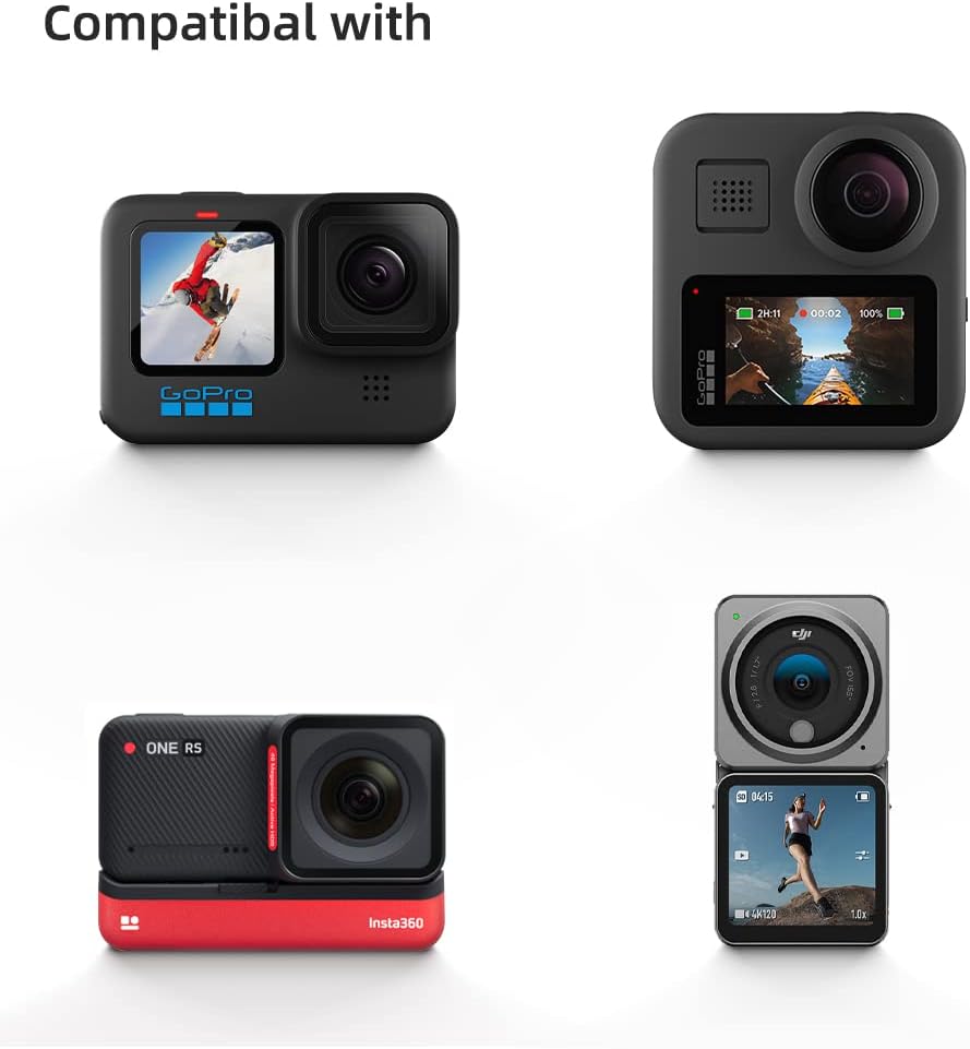 Aluminum 360 Degree Rotation Camera Mount, Metal Bracket Adapter Compatible with GoPro Hero 13/12/11/10/9/8/7, DJI Action 5Pro/4/3, Sony and Other Action Cameras (Adjustable Adapter Mount)