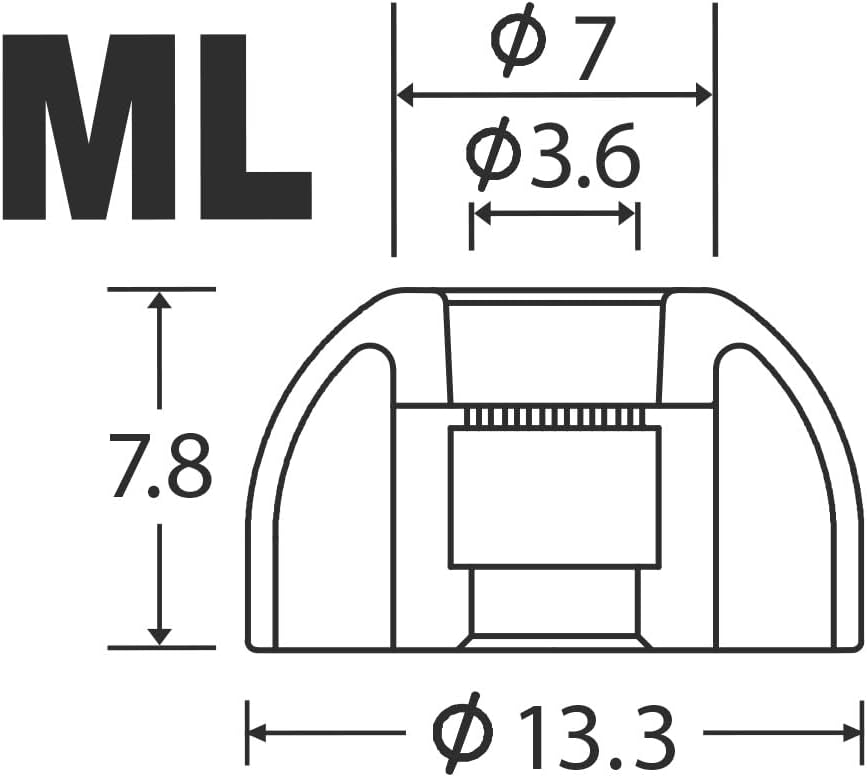 AZLA SednaEarfit XELASTEC 2 (ML) - Earbud Tips for Wireless Headphones - Noise Canceling Earbuds Replacement Tips - Eartips Compatible with Sony, Samsung, Beats, JLab, Skullcandy, Sennheiser