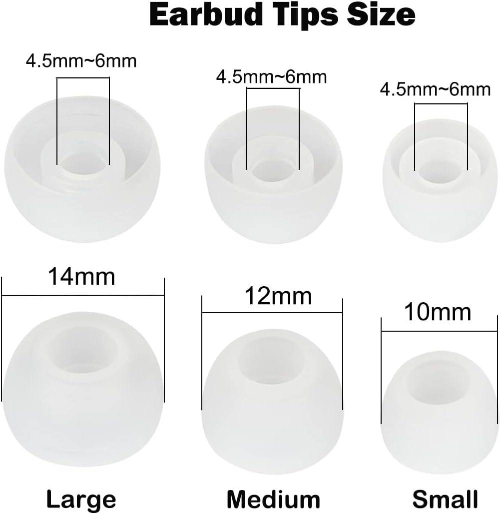 9 Pairs White Earbud Tips,Replacement Headphone Covers, Soft Rubber Tips Compatible with Powerbeats 2/3 LG Samsung Earbuds