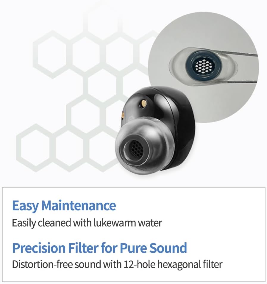 AZLA SednaEarfit Crystal Standard 2 - Earbud Tips for Wireless Headphones - Noise Canceling Earbuds Replacement Tips Eartips Compatible with Sony WF-1000XM5, Beats, Sennheiser, Jabra (3 Pair, SS-S-MS)