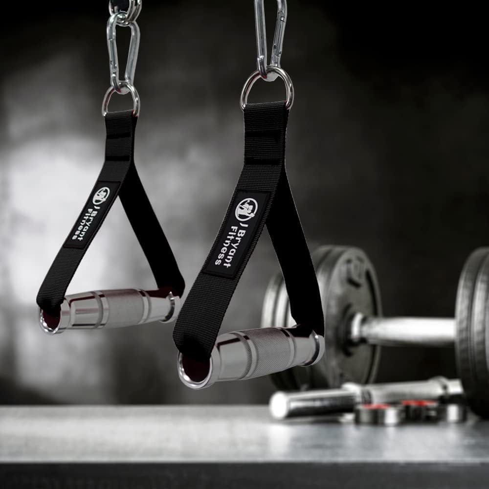 J Bryant Fitness Metal Gym Handles for Cable Machine Attachment Heavy Duty Aluminum Alloy Handle Grips Durable Workout Handles for Resistance Bands Pulley LAT Pull Down System