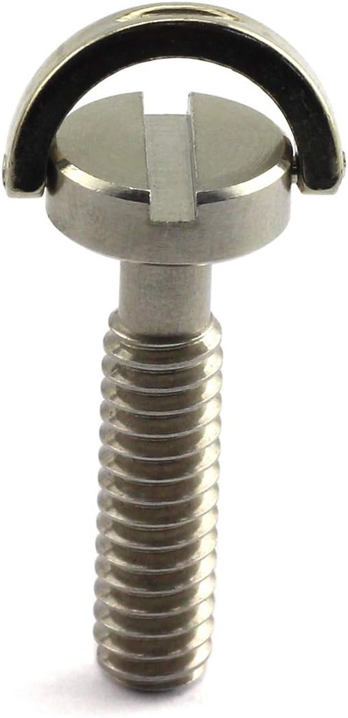 HJ Garden 2pcs 1/4-20 Thread D-Ring Stainless Steel Camera Fixing Screws for Camera Tripod Monopod QR Plate,D Shaft Quick Release Plate Mounting Screw 26mm Length