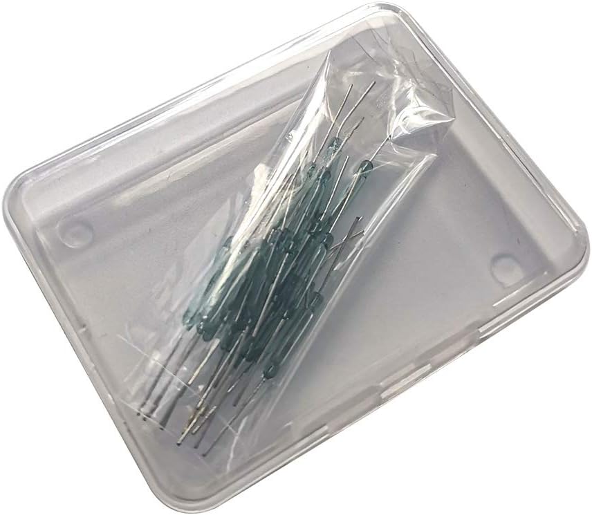 30pcs Reed Switch, Normally Open (N/O) Magnetic Induction Switch, Miniature Reed Contact (2mm x 14mm)