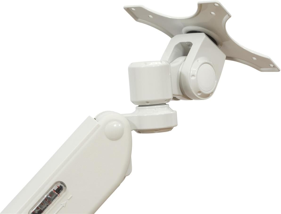 Displays2go Wall Mounted Computer Station, Monitor Mount, CPU Holder, Adjustable Arms (DWSSW01WT)