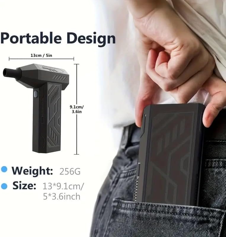 Compressed Air Duster Kit 130,000 RPM Electric Air Duster 4-Gear Adjustable Cordless Air Blower Rechargeable for Computer, Keyboard, House, Outdoor and Car