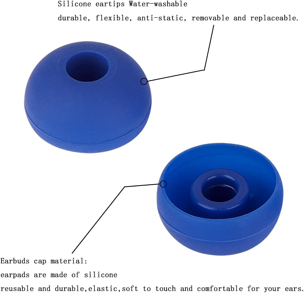 4 Pairs Silicone Earbud Tips Replacement Eartips Earbuds Eargels Earpads Compatible with Powerbeats 1/2/3 Wireless Beats by Dre Headphones(Dark Blue)