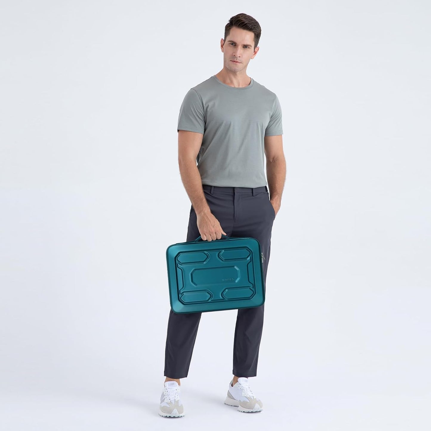 DOMISO 13.3 inch Laptop Sleeve with Handle Shockproof Computer Bag Waterproof EVA Protective Carrying Case for 13-13.3 inch Notebooks/13 MacBook Air/MacBook Pro Retina/Dell XPS 13/HP, Teal