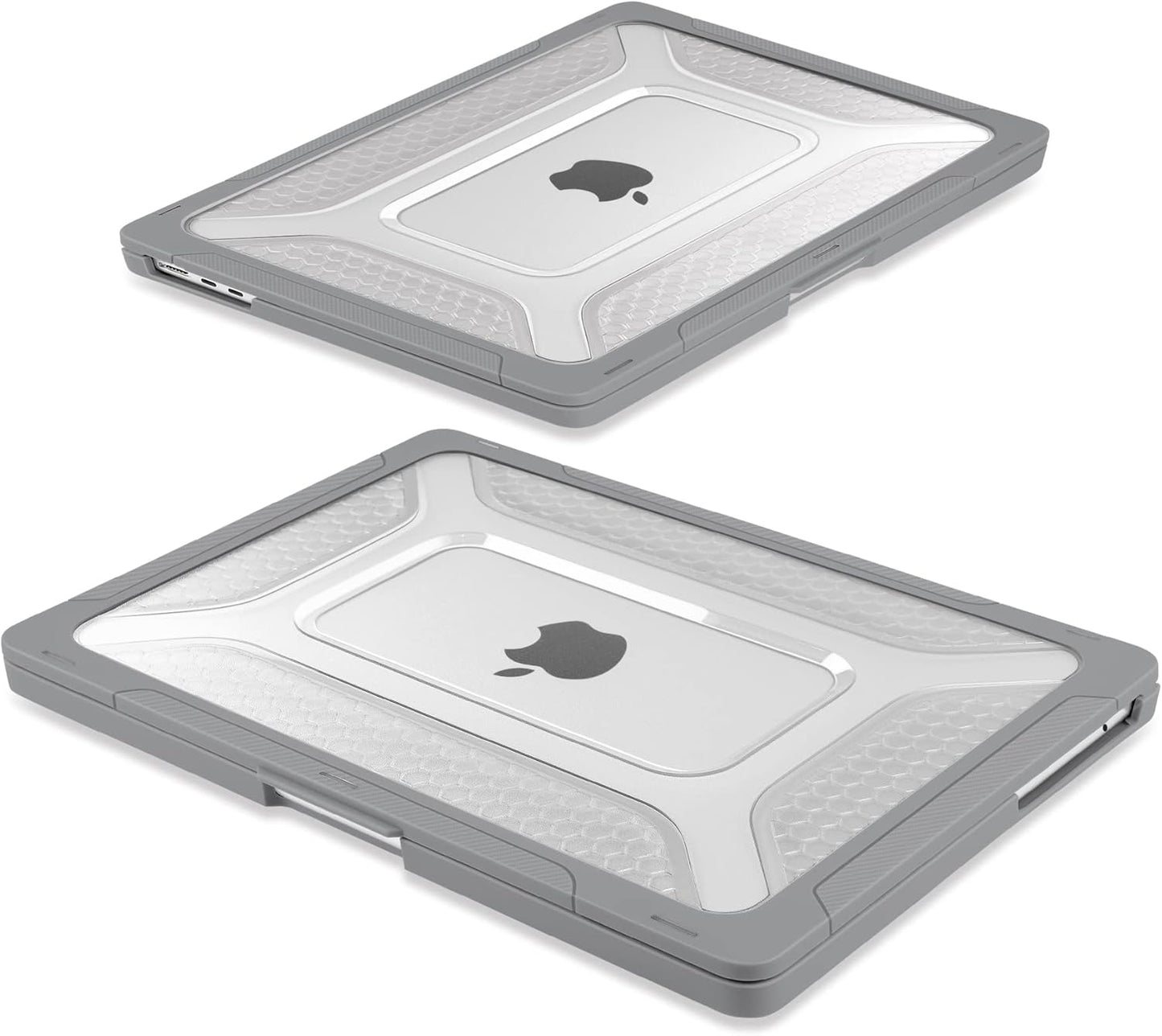 Batianda Case for New MacBook Air 13 inch 2025 M4 Chip 2024 2022 Release A3240 A3113 A2681 Model,Honeycomb Heavy Duty Protective Hard Shell with TPU Bumper Fold Kickstand & Keyboard Cover, Grey