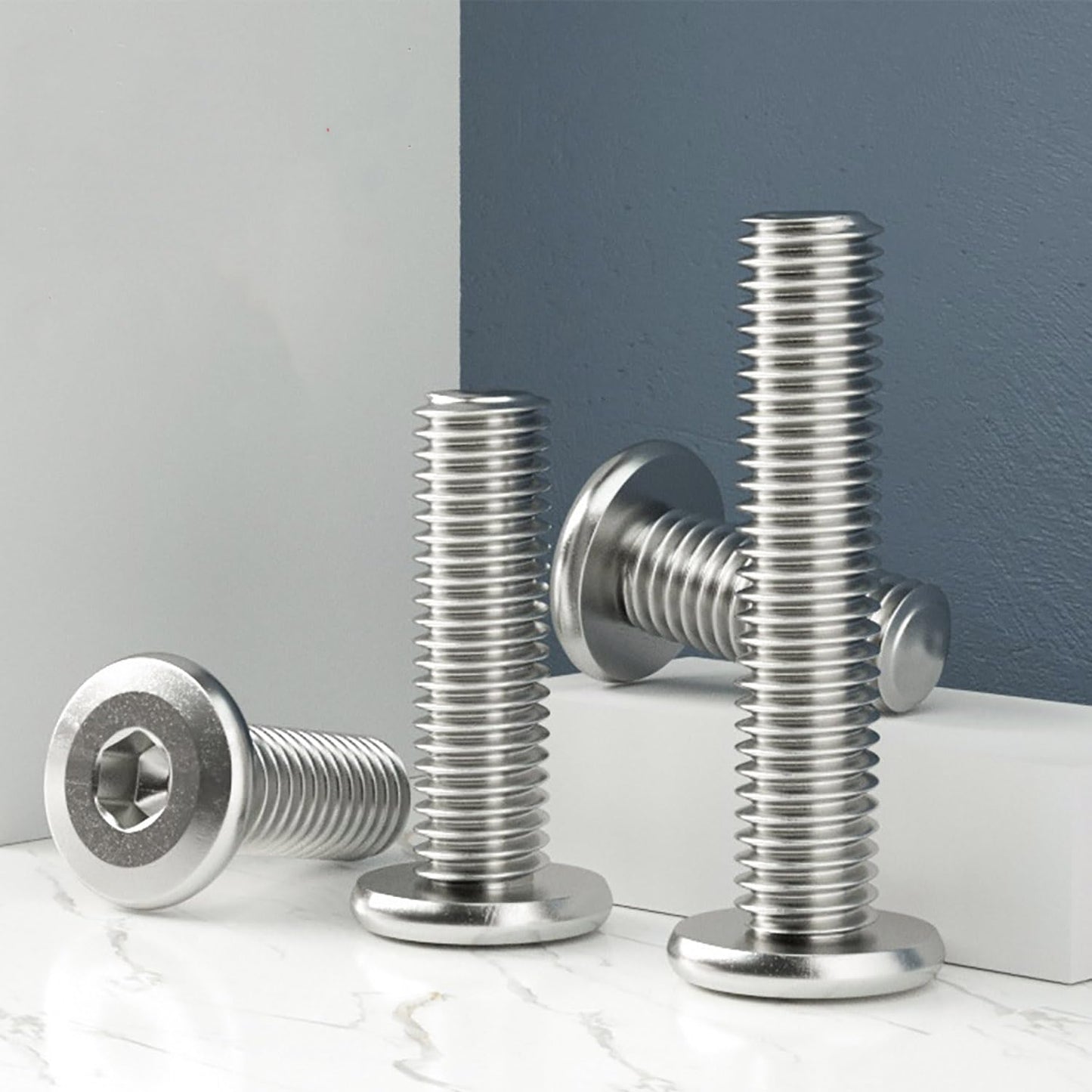 5/16-18 x 3-1/2" (10 Pack) Flat Head Hex Socket Cap Screws Bolts, 304 Stainless Steel 18-8, Hex Drive, Bright Finish, Fully Machine Thread