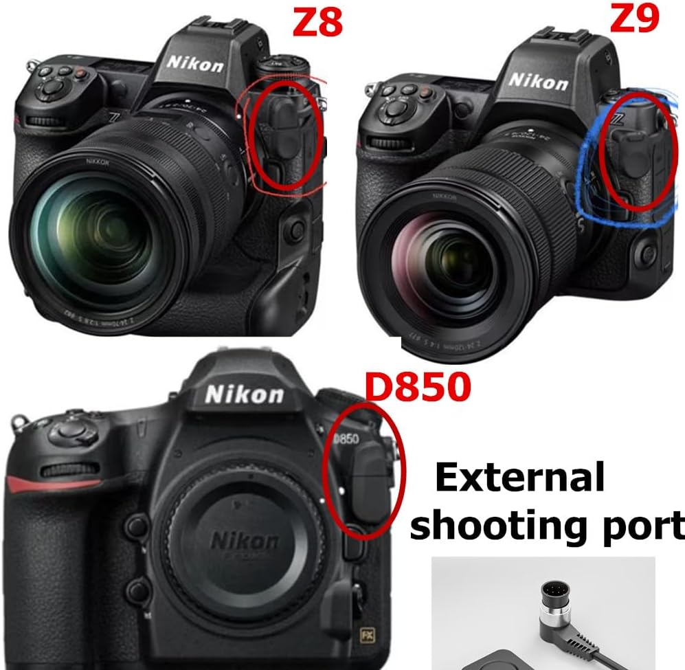 5M Extension Cord RC301-DC0 Remote Small Shutter Release Remote Control for nk D850 D810 D800E Z8 Z9 Push Button Extension Portable Small Release Key(RC301-DC0 NK 196.8in/5m)