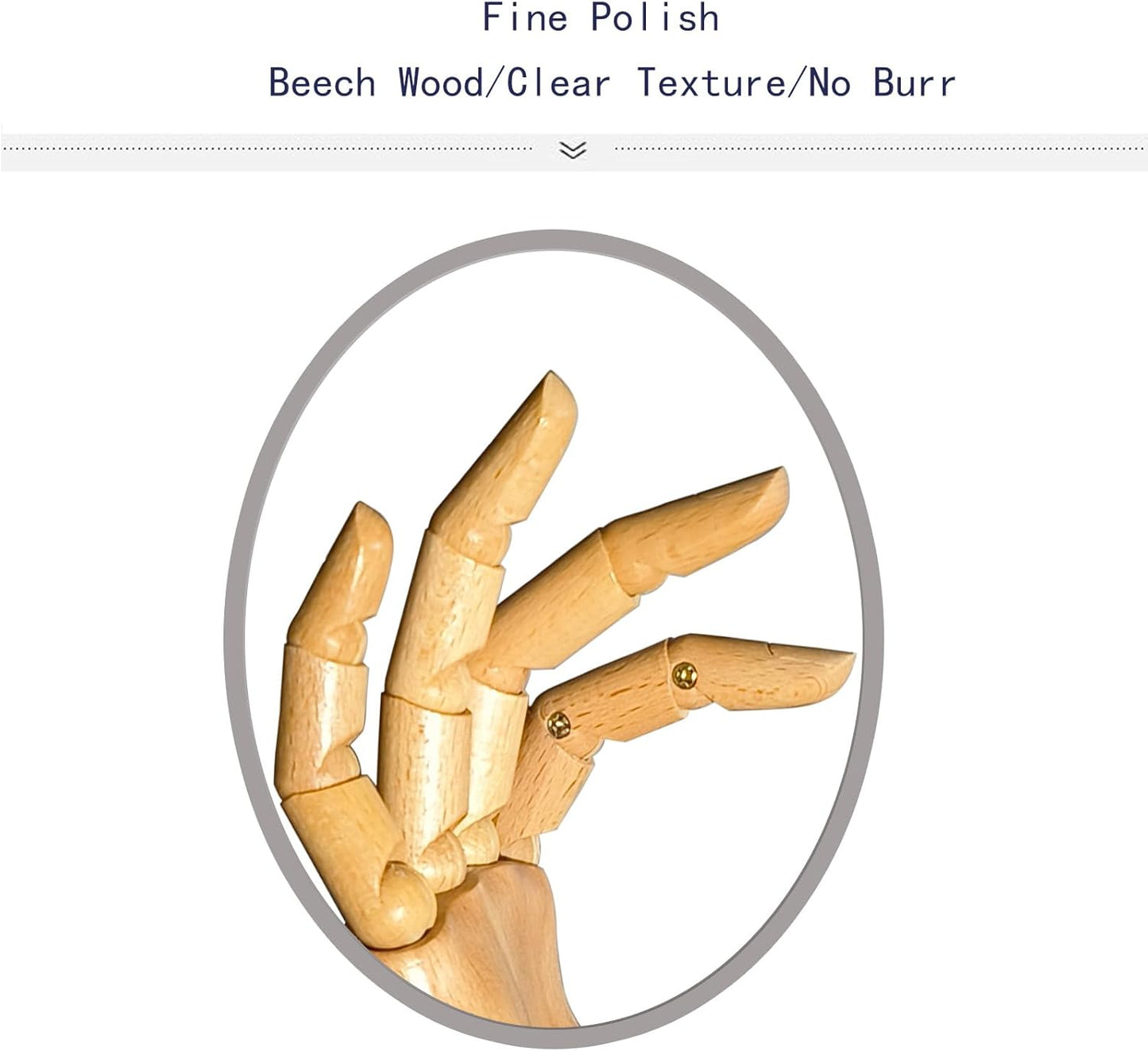 Hand Model,Wood Hand for Nails,Drawing Wooden Hand,Wooden Mannequin,Wood Hand,Hand Model for Drawing,Male_R with Lower Body