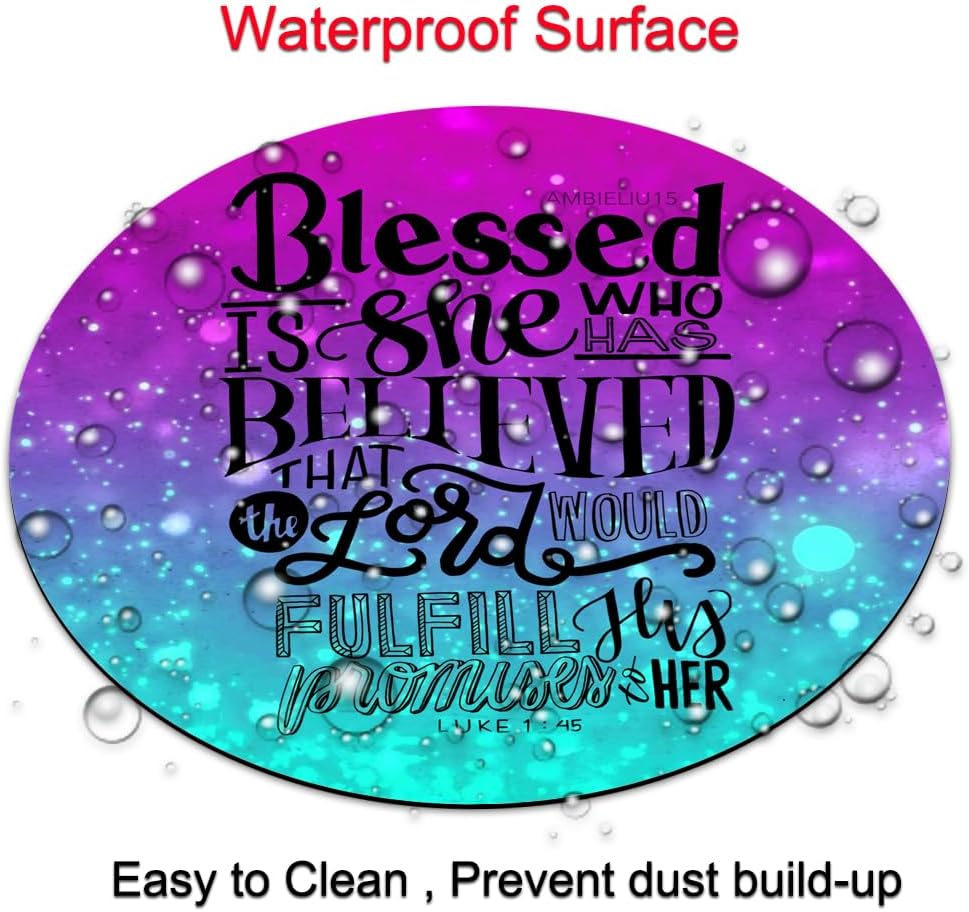 Inspirational Quote , Gospel of Luke Round Mouse pad Customized Mousepad Non-Slip Rubber Base Mouse Pads for Computers Laptop Office Desk Accessories Mouse pad