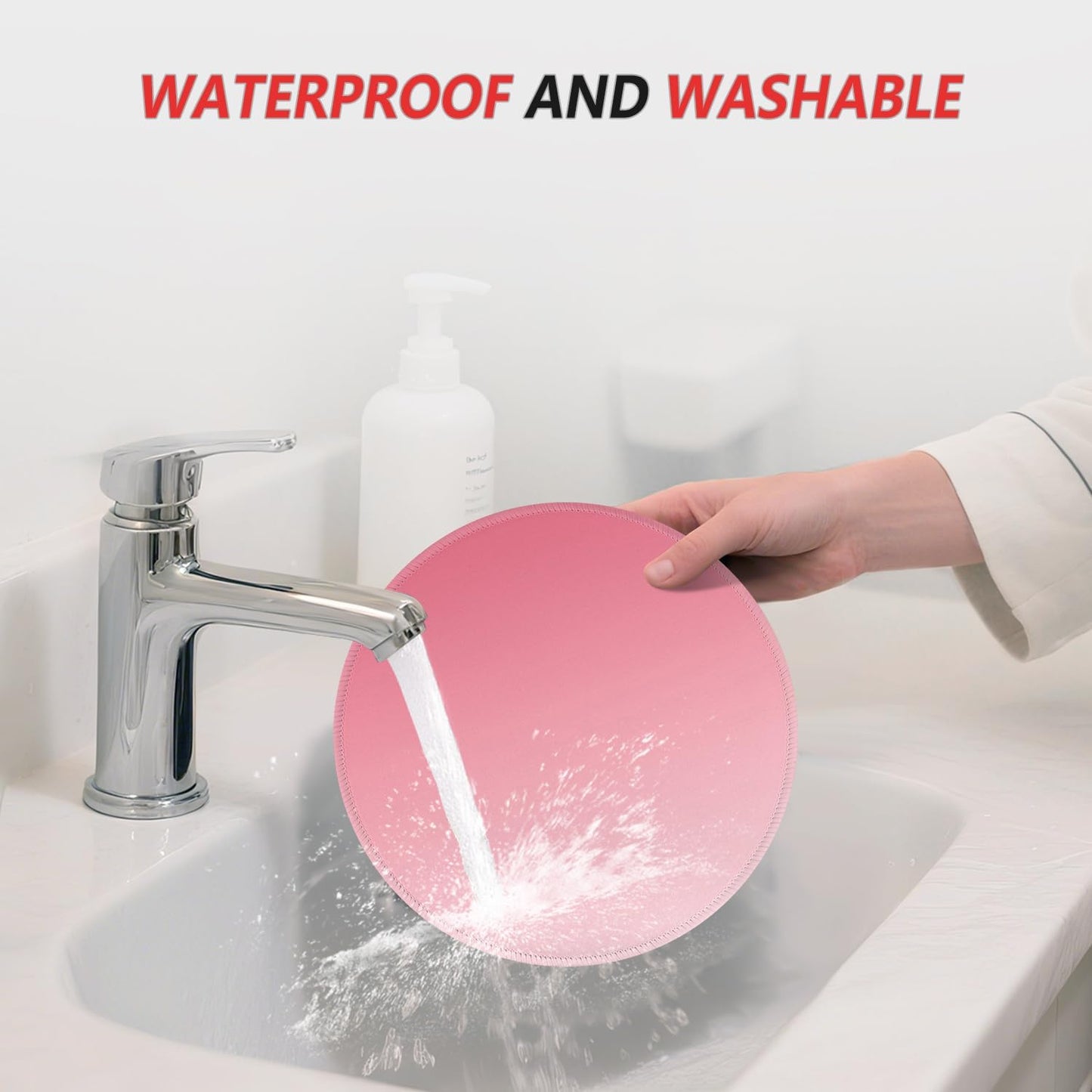ITNRSIIET Mouse Pad Non-Slip Rubber Base Smooth Surface Stitched Edges Waterproof Durable Compatible with All Mice for Office & Gaming, Desk Accessory, Diameter 8.7 inch, Rose Gradient
