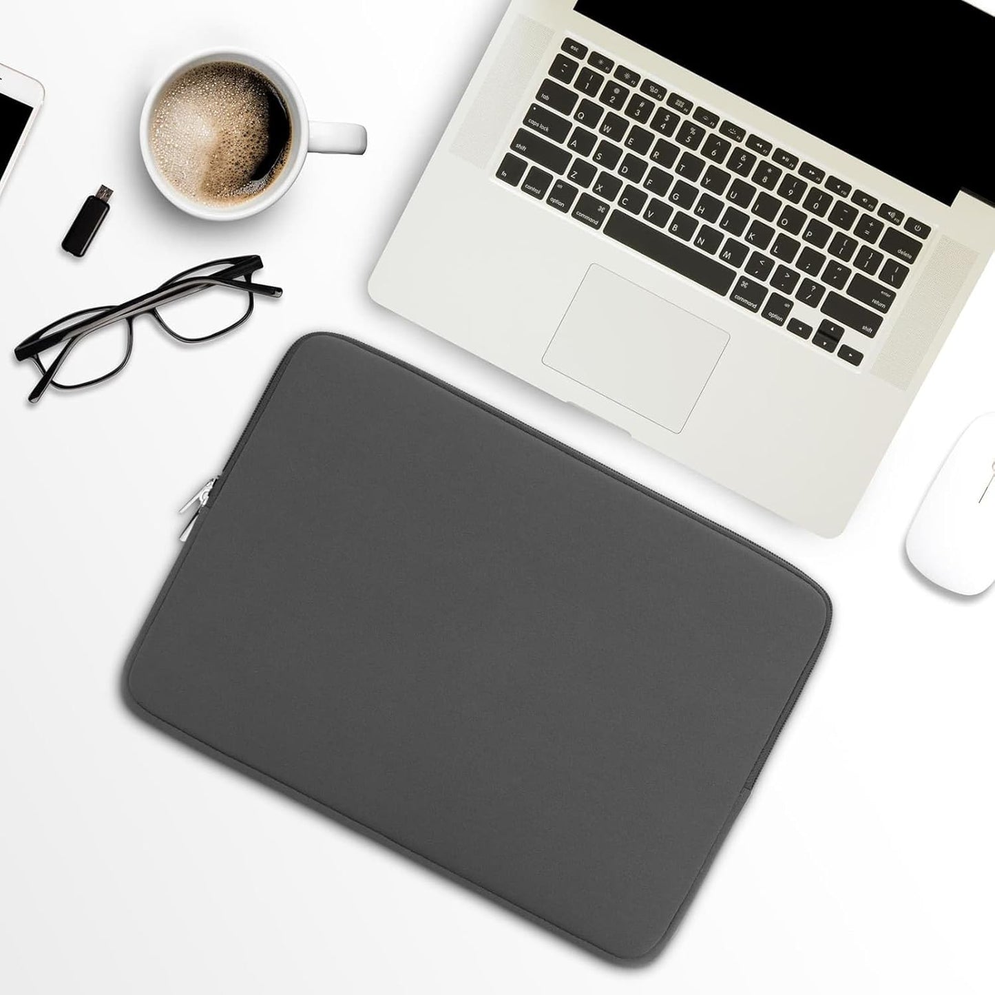 RAINYEAR 15 Inch Laptop Sleeve 15" Protective Soft Case Padded Cover Carrying Bag Specially Compatible with 15.4" MacBook Pro/Air A3241 A3241 A2941 A3114 A1938 A1707 A1990 (Grey, Upgraded Version)