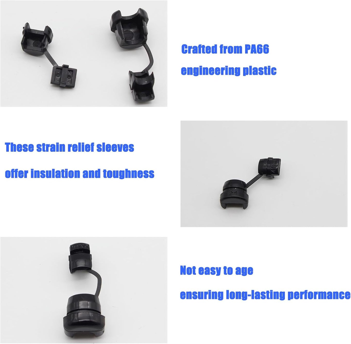 40PCS Nylon Insulation Cable Bush Grommet Electric Cable Protection Cord Buckle Strain Relief Bushing Black Wire Cover Round Cord Grommet,Office Home Wire Cover Management 6N-4 4N-4