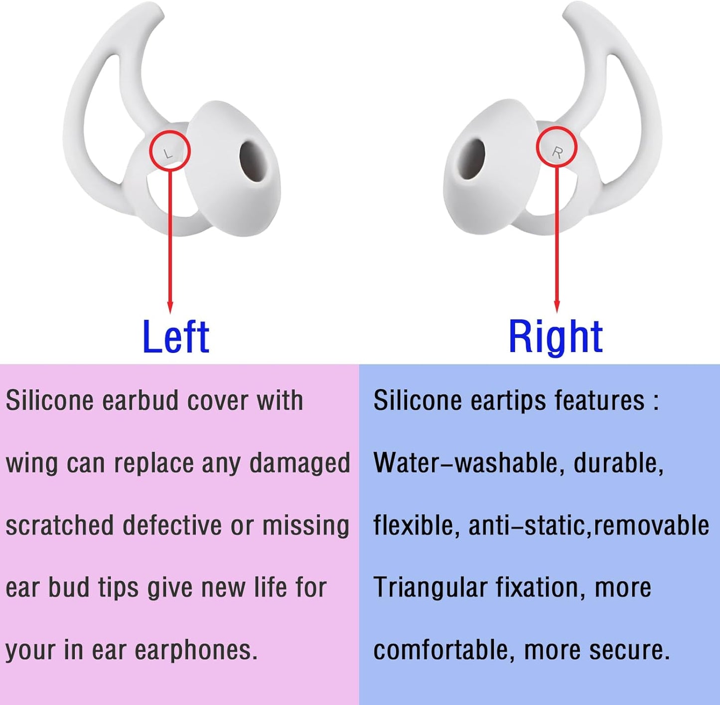 Earbud Replacement Tips Silicone Earbud Tips Compatible with Bose Quietcomfort and Sport Headphone Rubber Tips Ear Bud Covers 3 Pairs S M L Gray