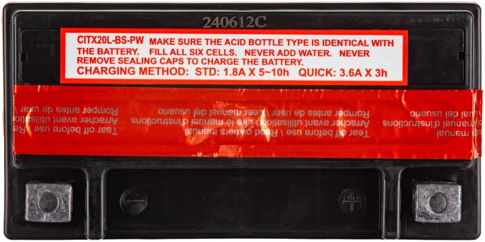 Interstate Batteries YTX20HL-BS 12V 18Ah Powersports Battery 270CCA High-Performance AGM Rechargeable Replacement for Motorcycles, ATVs, UTVs, Jet Skis, Snowmobiles (CITX20L-BS-PW)