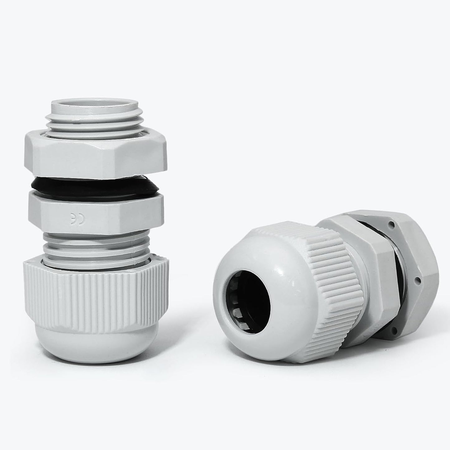 20 Pcs 3/8" NPT Nylon Cable Glands, IP68 Waterproof Adjustable Cord Grip Cable Connector Strain Relief Wire Protectors for 5-9mm Cable Diameter, Grey