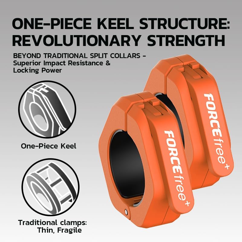 Barbell Clips (Pair), Barbell Clamps, Quick Release Olympic Barbell Clamps with Anti Slip TPR Grip, Barbell Collars for Secure Weightlifting & Powerlifting