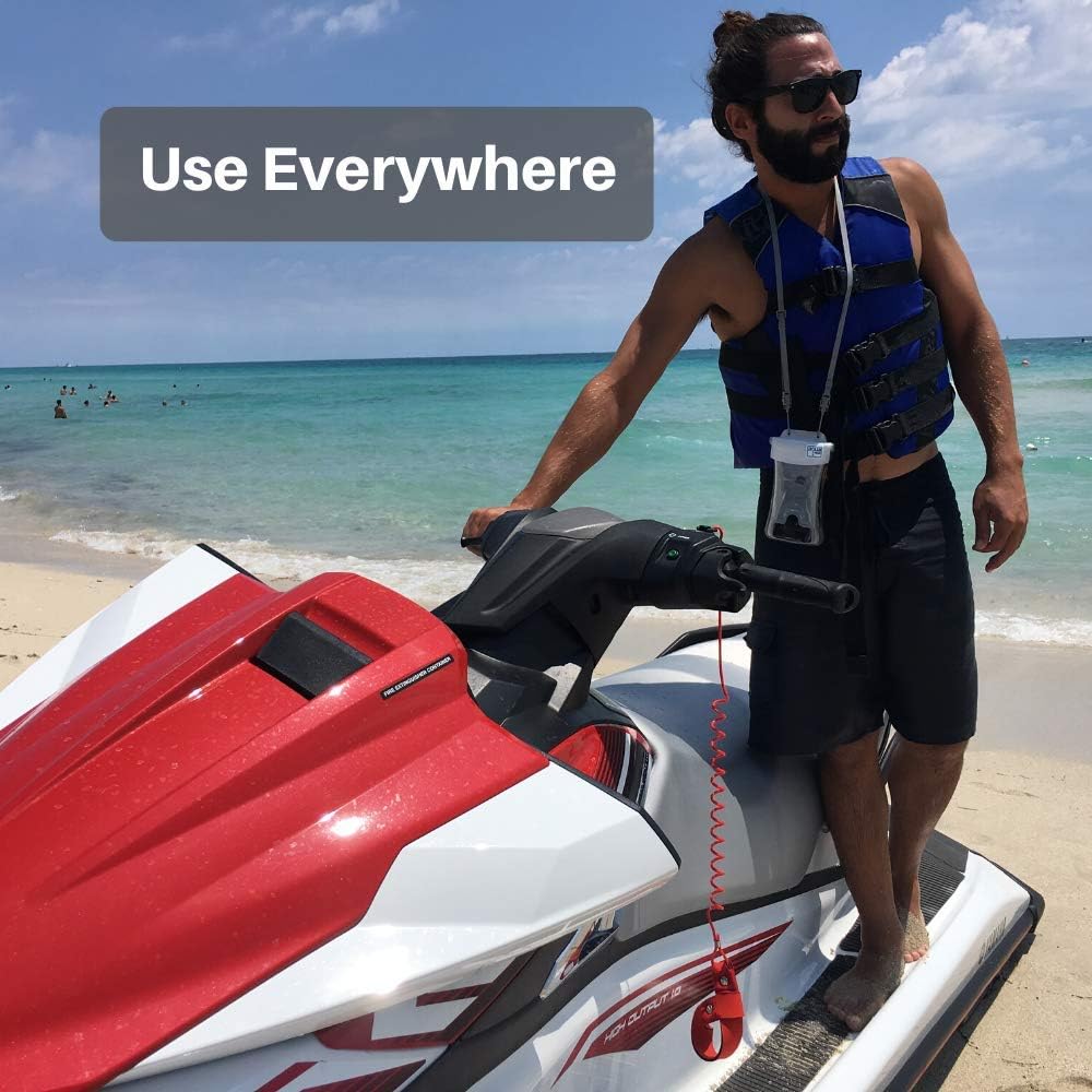 AquaVault 100% Waterproof Floating Smart Phone Case & Money Pouch - Fits All Phones - Made from Premium Heavy Duty PVC for Added Drop Protection - Includes Adjustable Neck Strap. Blue