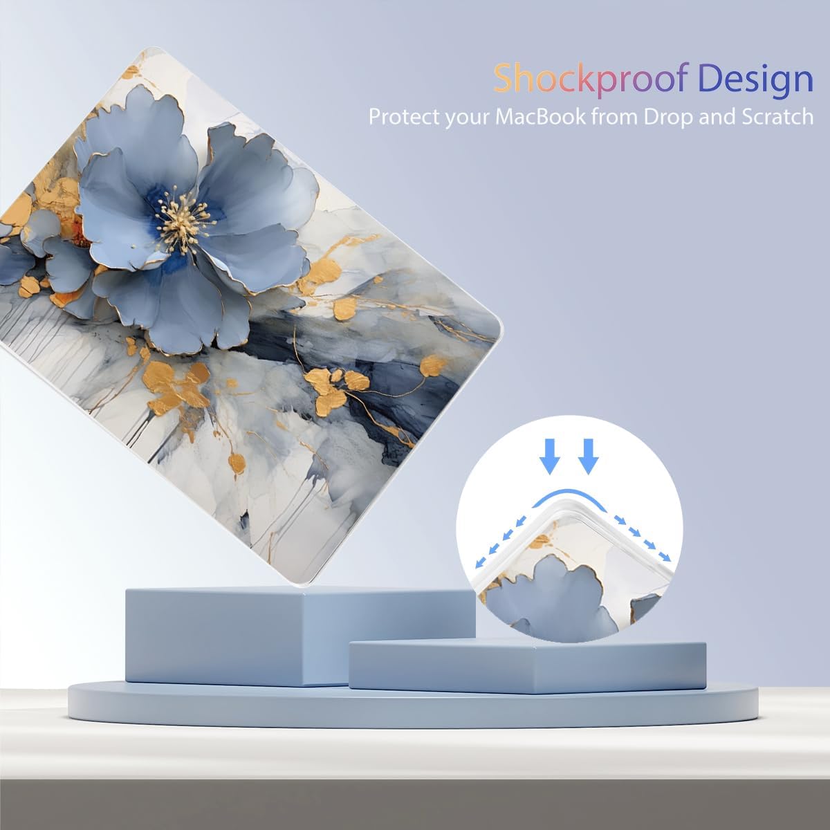 Teryeefi for MacBook Pro 14 inch Case M4 M3 M2 M1 2021-2023 Release Fits Model A3112 A3401 A3185 A2992,A2918,A2779,A244, Laptop Protective Hard Shell Cover with Keyboard Cover & Adapter, Art Florals