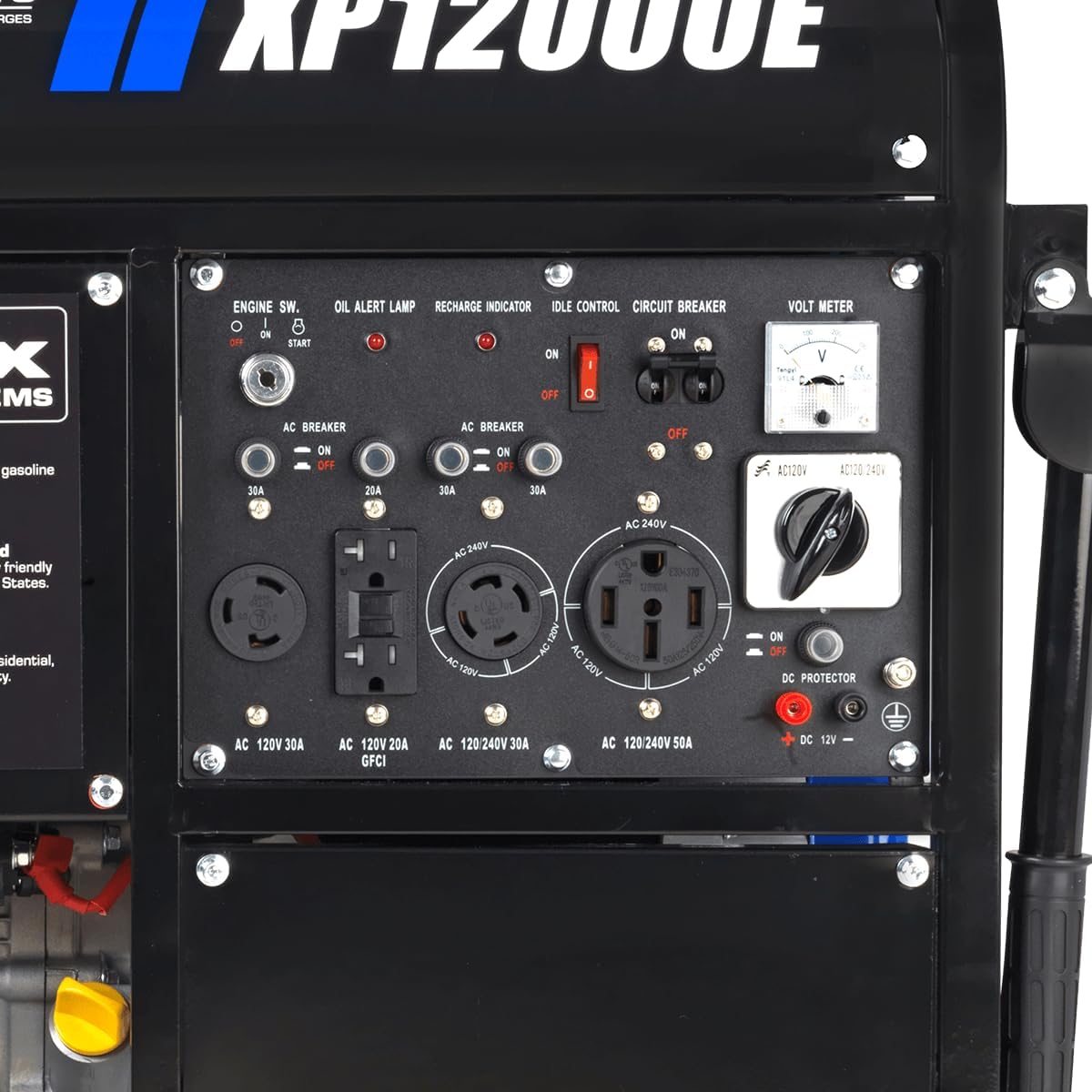 DuroMax Gas Powered Portable 12000 Watt-Electric Start-Home Back Up & RV Ready, 50 State Approved Generator, Blue, Black