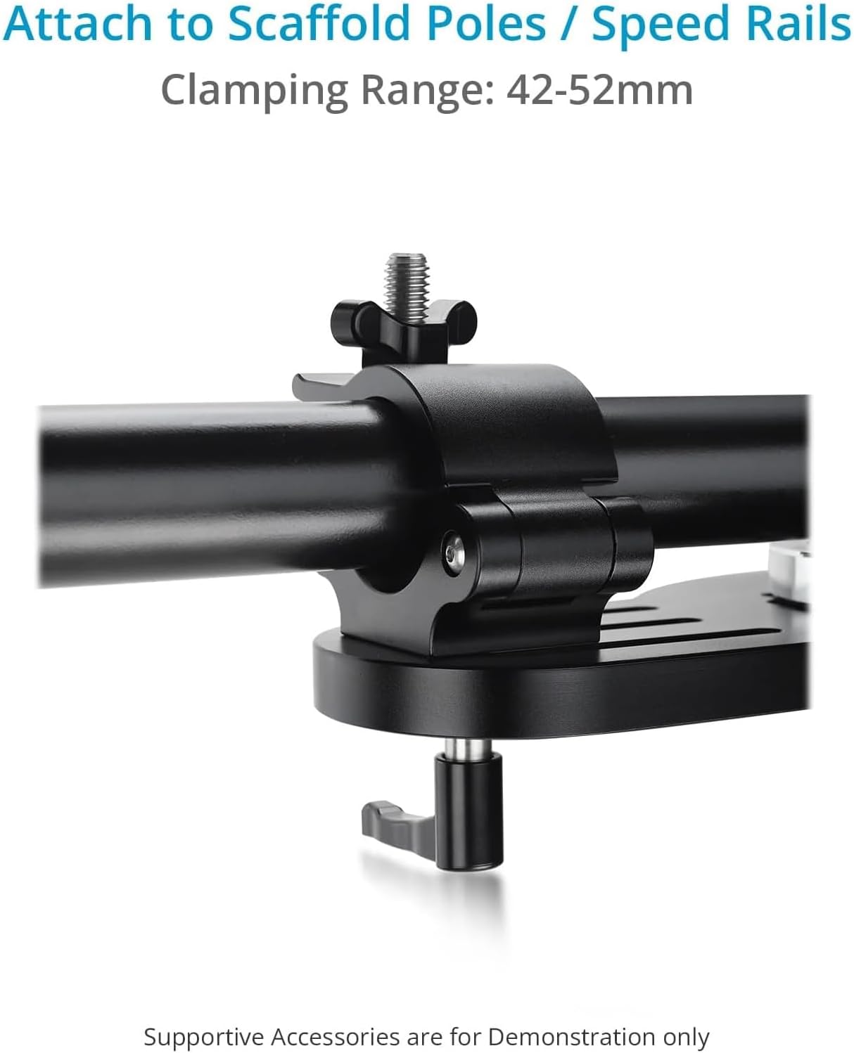 PROAIM Truss/Scaffold Connection Plates – Mitchell Mount. Rigging Adapters for Overhead Shots. for Wall Spreader Rod/Poles/Grids. 360° Swivel Clamps, Robust & Secure - 50kg Payload