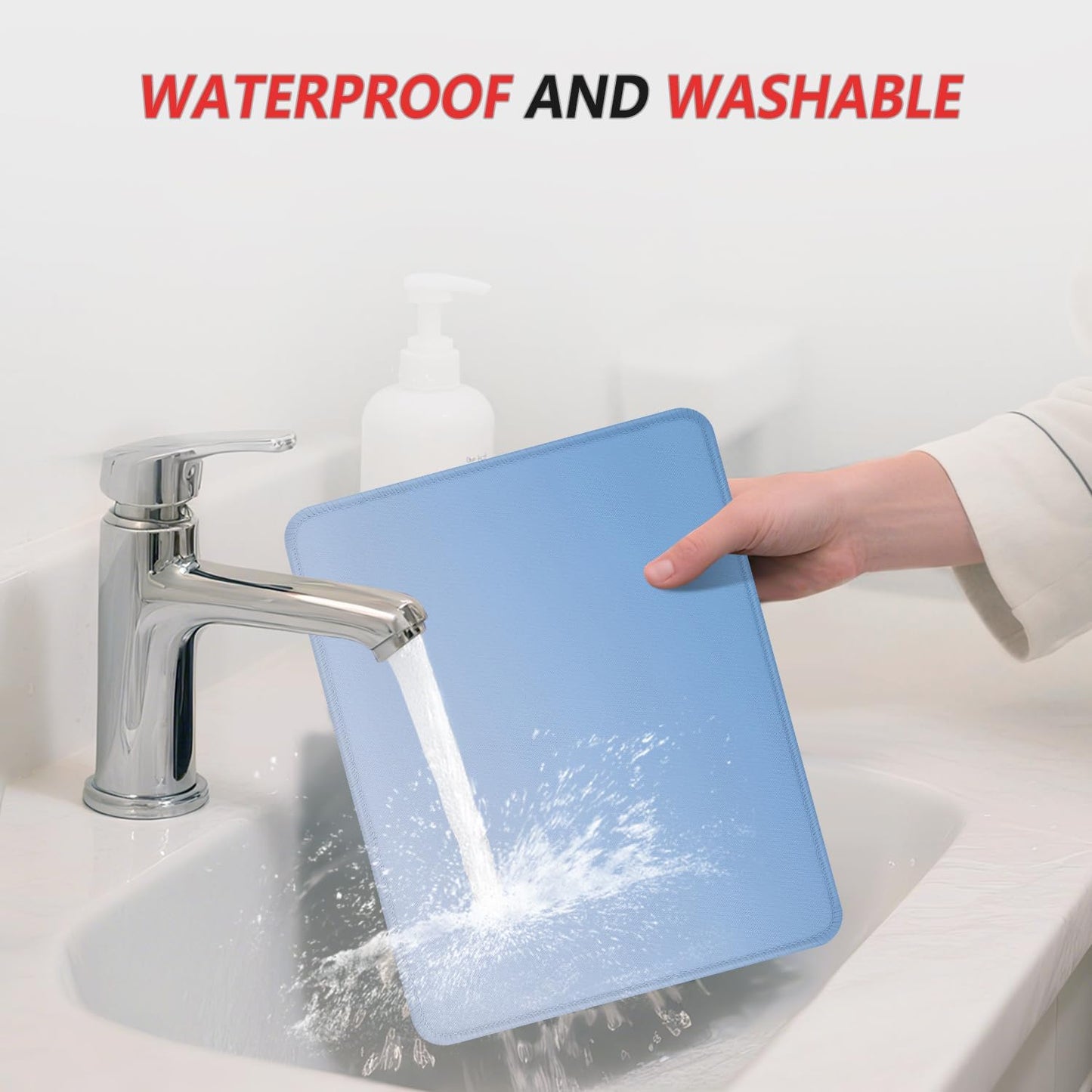 ITNRSIIET Mouse Pad Non-Slip Rubber Base Smooth Surface Stitched Edges Waterproof Durable Compatible with All Mice for Office & Gaming, Desk Accessory, 10.2x8.3x0.12 inch, Azure Gradient