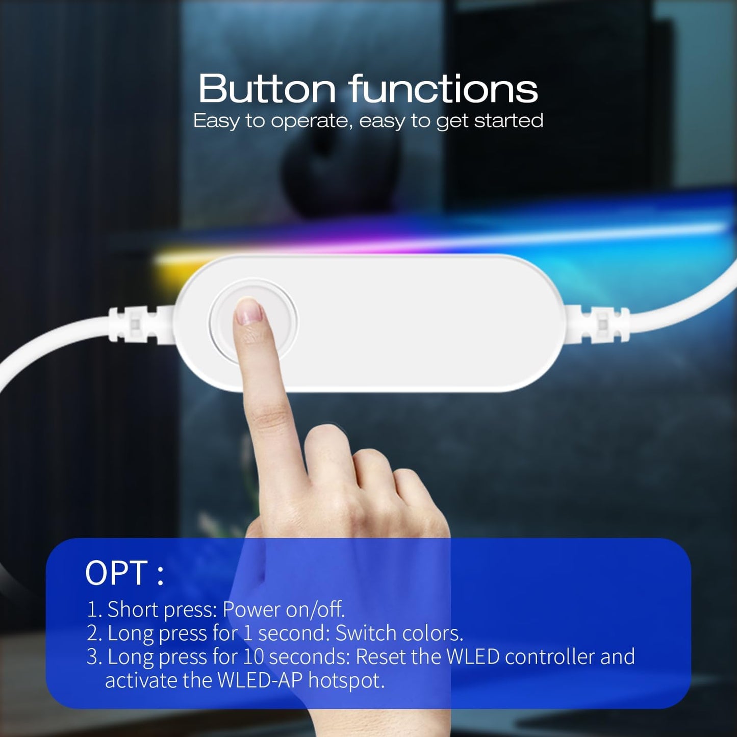 GLEDOPTO WLED ESP8266 Mini LED Controller DC12-24V RGB IC Digital Dynamic Light WS2811 WS2812 WS2812b SK6812 WS2815 Flexible DIY FCOB Addressable LED Strip