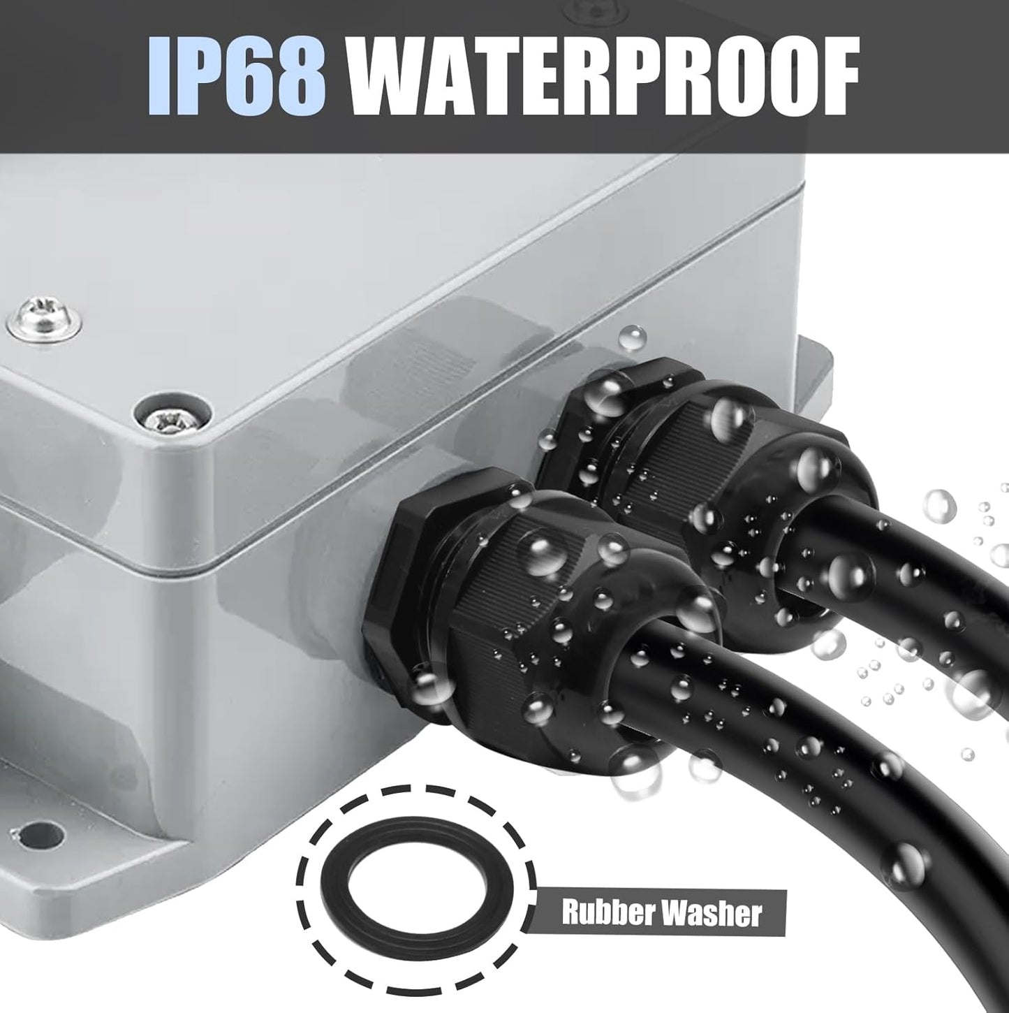 25 Pcs Nylon Cable Glands, PG7 PG9 PG11 PG13.5 PG16 Strain Relief Cable Cord Connector IP68 Waterproof Junction Box Wire Protectors Adjustable for 3-13mm Cable Diameter