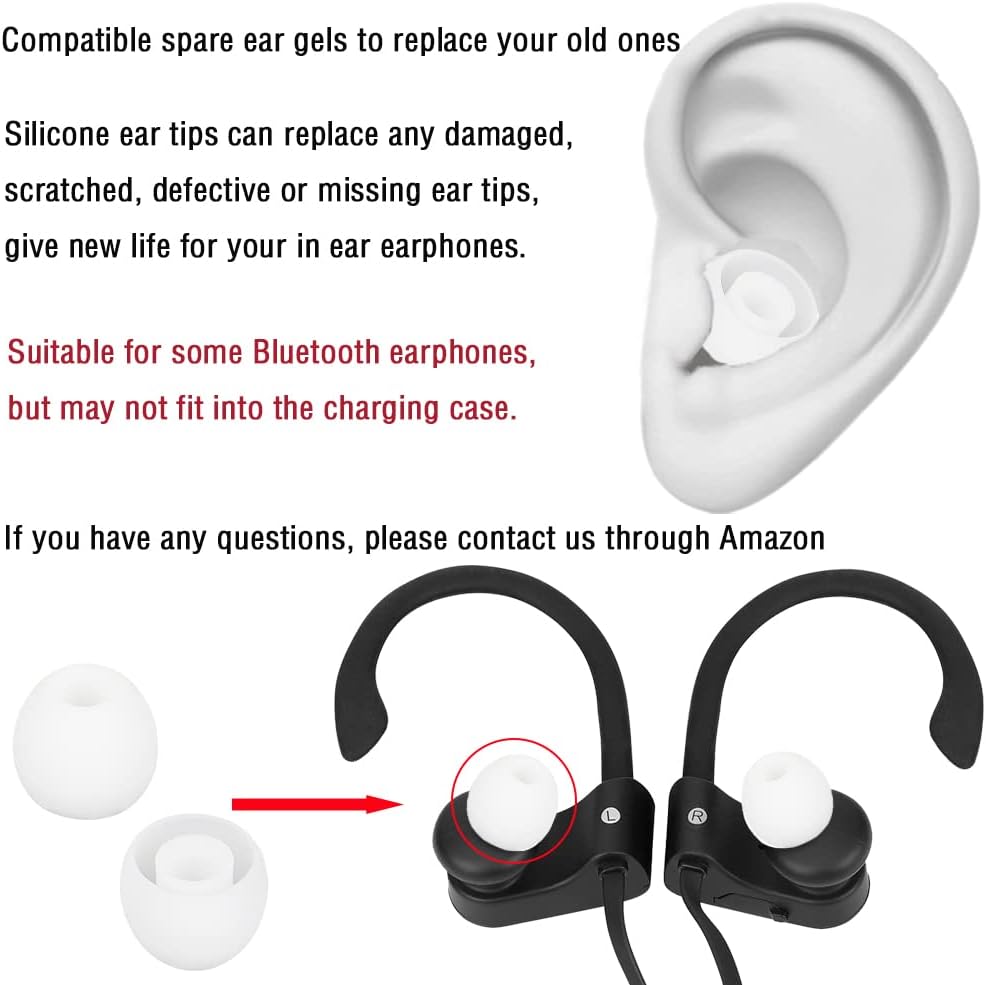 18 Pairs Silicone Ear Tips Replacement Earbud Tips for in- Ear Headphones Ear Covers (Inner Hole from 3.8mm-5.5mm Earphones) Earbud Replacement Tips Ear Bud Rubber Tips S M L