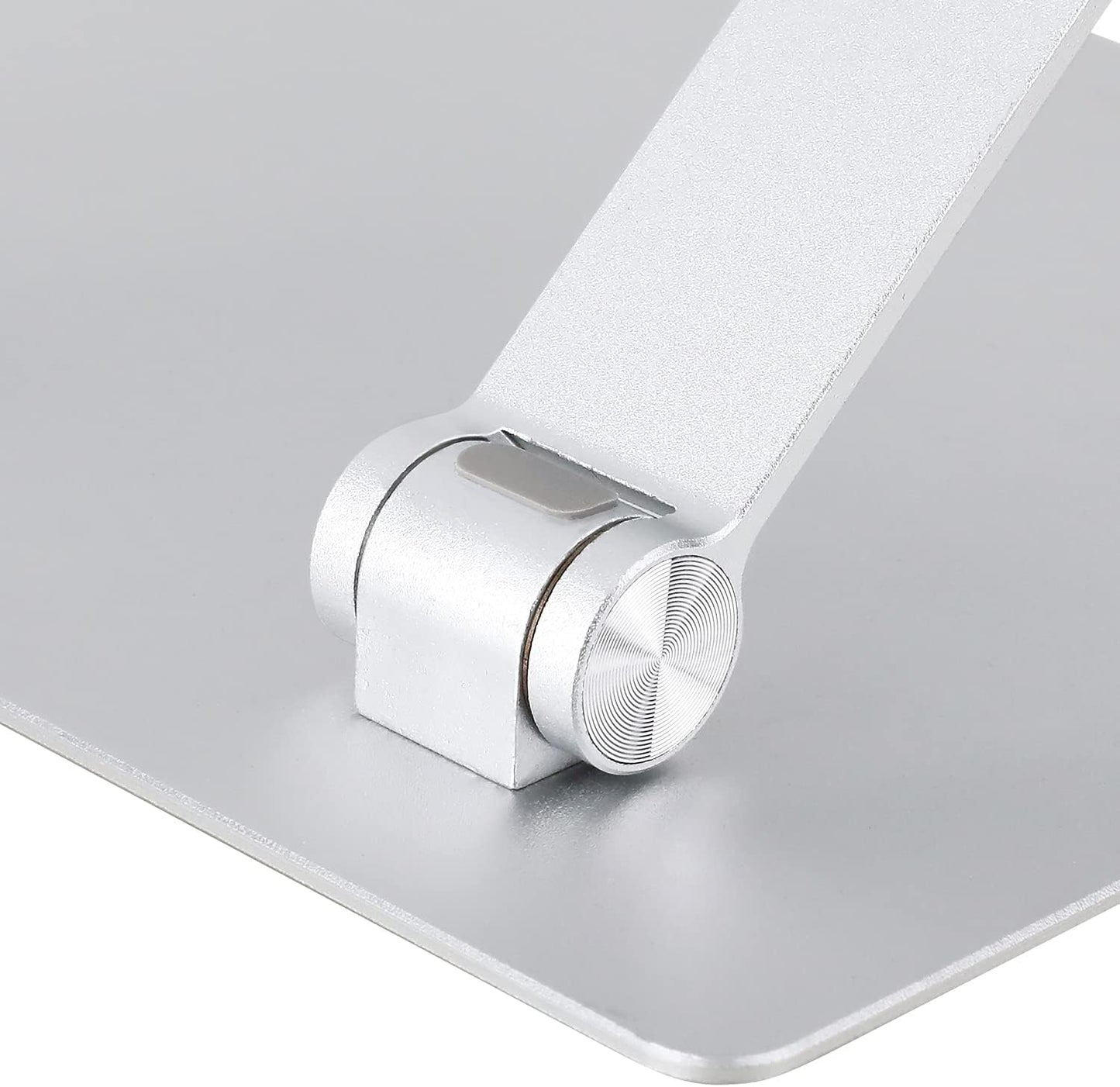 Amazon Basics Sturdy and Portable Ergonomic Laptop Stand for Desk, Adjustable Riser, Fits all Laptops and Notebooks up to 17.3 Inch, Silver, 10 x 8.7 x 6 in