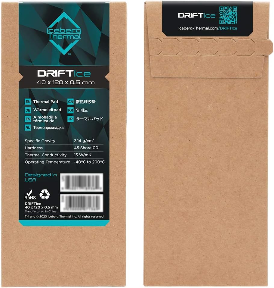 Iceberg Thermal DRIFTIce Thermal Pad 120mm x 40mm (0.5mm) (13 W/mK)