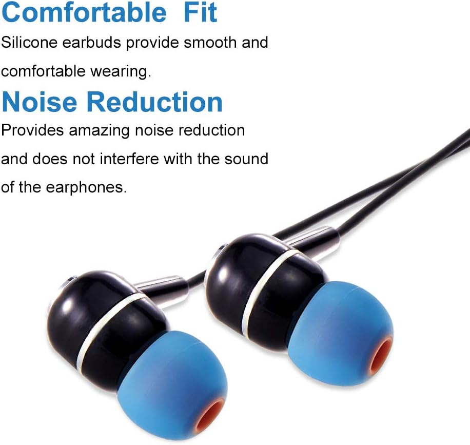 Earbud Tips Soft Silicone Earbuds Replacement Tips Fit for in-Ear Headphones(Inner Hole from 3.8mm - 4.2mm Earphones) 9 Pairs S/M/L,Black/Orange