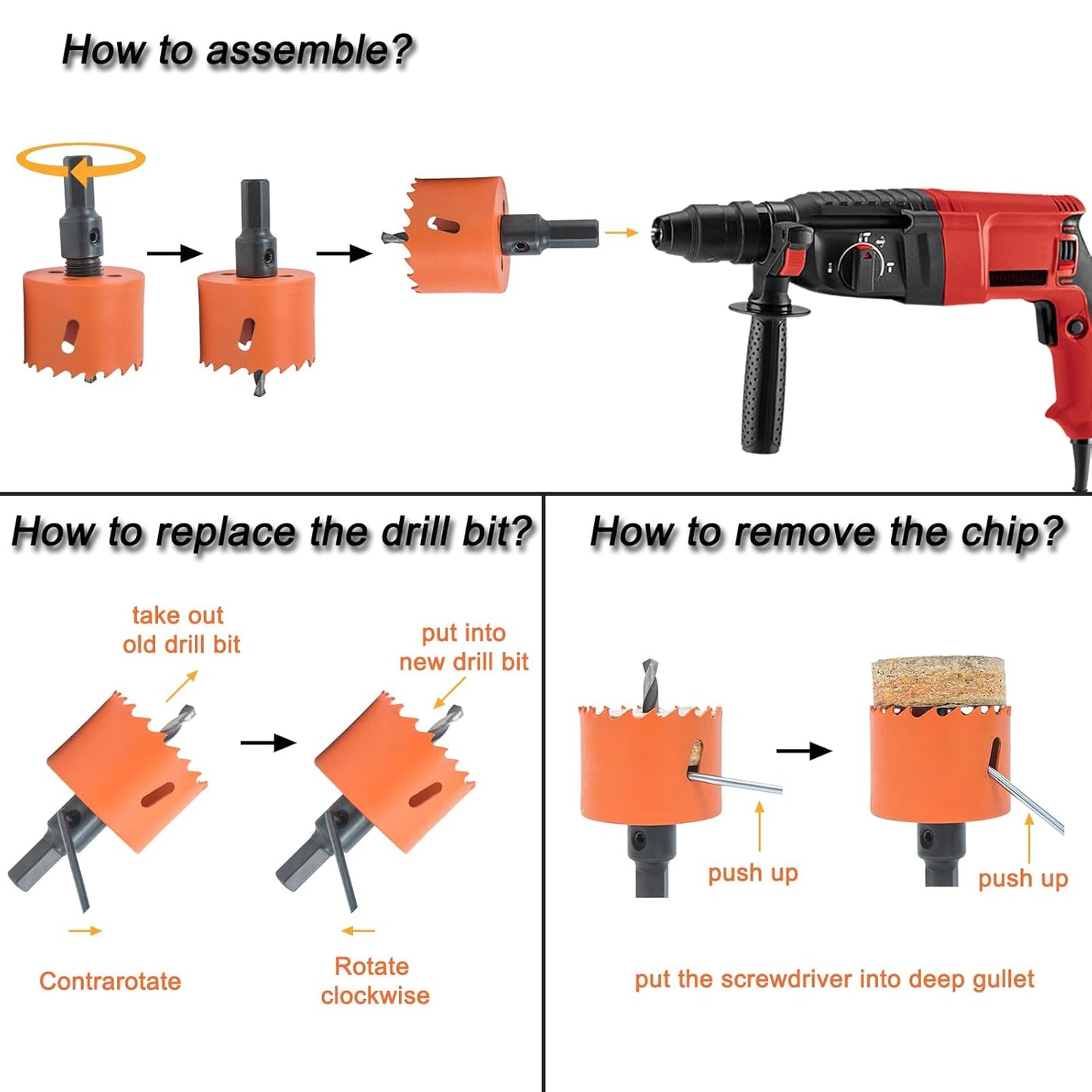 Desk Grommet 2 inch with Hole Saw, Desk Cord Hole Cover Grommet for Cables, 8 PCS, White