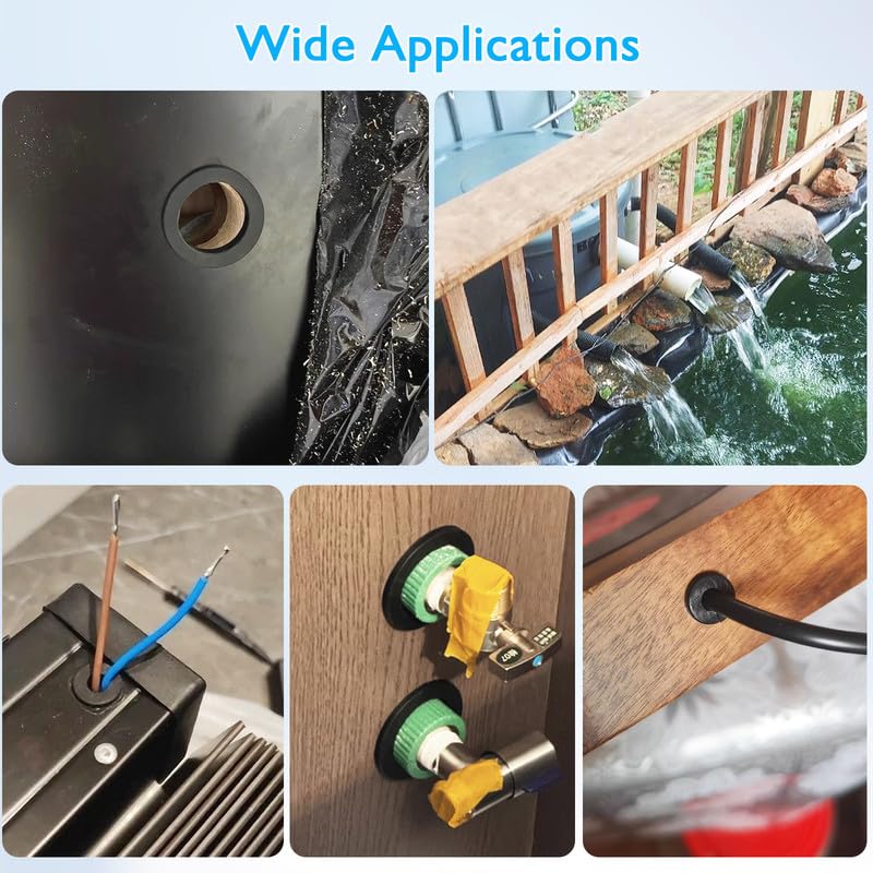 6 Pcs 1-1/2" Drill Hole, 1-1/8" ID Silicone Rubber Grommets for Wiring, Firewall Hole Plug, Top Hat Grommets for Vinyl Tubing in Hydroponic and Irrigation Systems Metal Wall Drywall