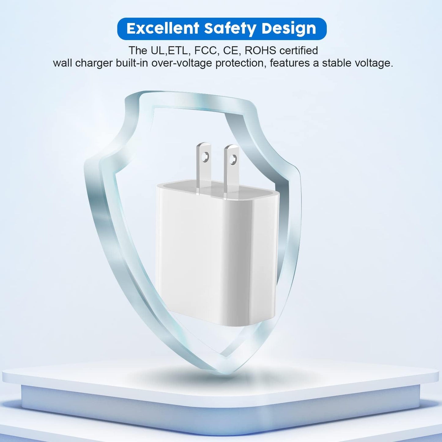 10FT iPhone Charger, iPhone 14 Fast Charging Block, Long 10Feet Fast Apple Charger USB C to Lightning Cable & 3Pack Type C Wall Charger Block for iPhone 14/14 Pro Max/14 Plus/13/13 Mini/12/11/X/XR/SE